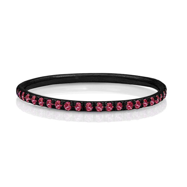 Dominique Cohen ruby and 18k black gold delicate eternity stacking ring<span class='visuallyhidden'>; shop help at 760-978-9297.</span>