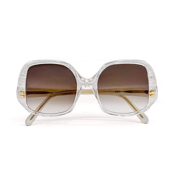 vintage Hollywood glam floral sunglasses kissed with champagne diamonds<span class='visuallyhidden'>; shop help at 760-978-9297.</span>