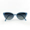 Dominique Cohen misty indigo Argos cateye sunglasses kissed with white diamonds<span class='visuallyhidden'>; shop help at 760-978-9297.</span>