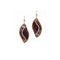 bespoke blue-red sapphire slice and white diamond leaf drop earring in 18k rose gold <span class='visuallyhidden'>Call, text 323-404-2959 for shopping help.</span>