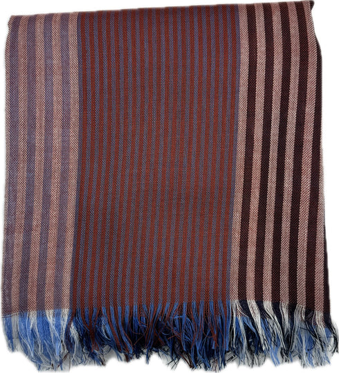 limited edition woven cashmere striped scarf, in blue <span class='visuallyhidden'>Call or text 323-404-2959 if needing shopping assistance</span>