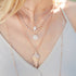 a modern, textural alternative to our 14.5mm Carrie diamond mosaic pendant necklace<br>here, in a closeup of shop the look > al fresco <span class='visuallyhidden'>Call, text 323-404-2959 for shopping assistance.</span>