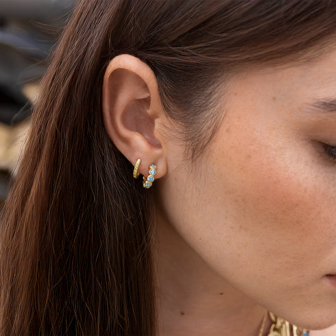 with our huggie hoops in yellow diamond.<br>shop the look > sardinia<span class='visuallyhidden'>; shop help at 760-978-9297.</span>