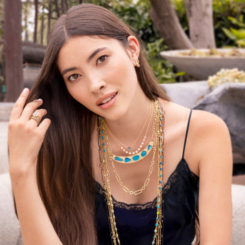 yellow gold, black gold sis, and friends<br>shop the look > sardinia <span class='visuallyhidden'>Call, text 323-404-2959 for shopping assistance.</span>