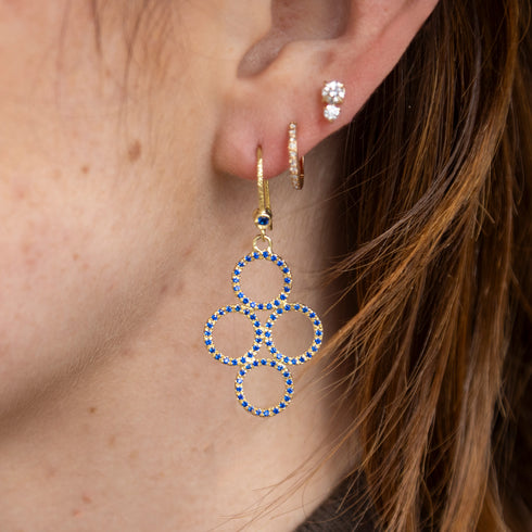 blue sapphire sis + our diamond huggie hoops and double-stud diamond earrings <span class='visuallyhidden'>Call, text 323-404-2959 for shopping help.</span>