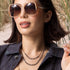 awesome vintage glam sunglasses kissed by Dominique Cohen with champagne diamonds <span class='visuallyhidden'>Call, text 323-404-2959 for shop help.</span>