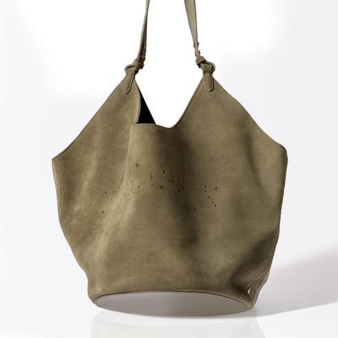 Dominique Cohen limited edition tote, moon and stars motif<span class='visuallyhidden'>; shopping help at 323-404-2959.</span>