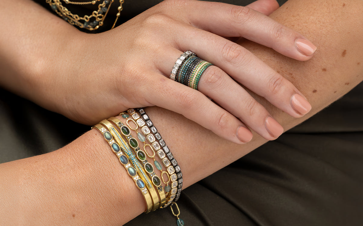 shop the look > peninsula wrist and hand stacks, up close<span class='visuallyhidden'>; shop help at 760-978-9297.</span>