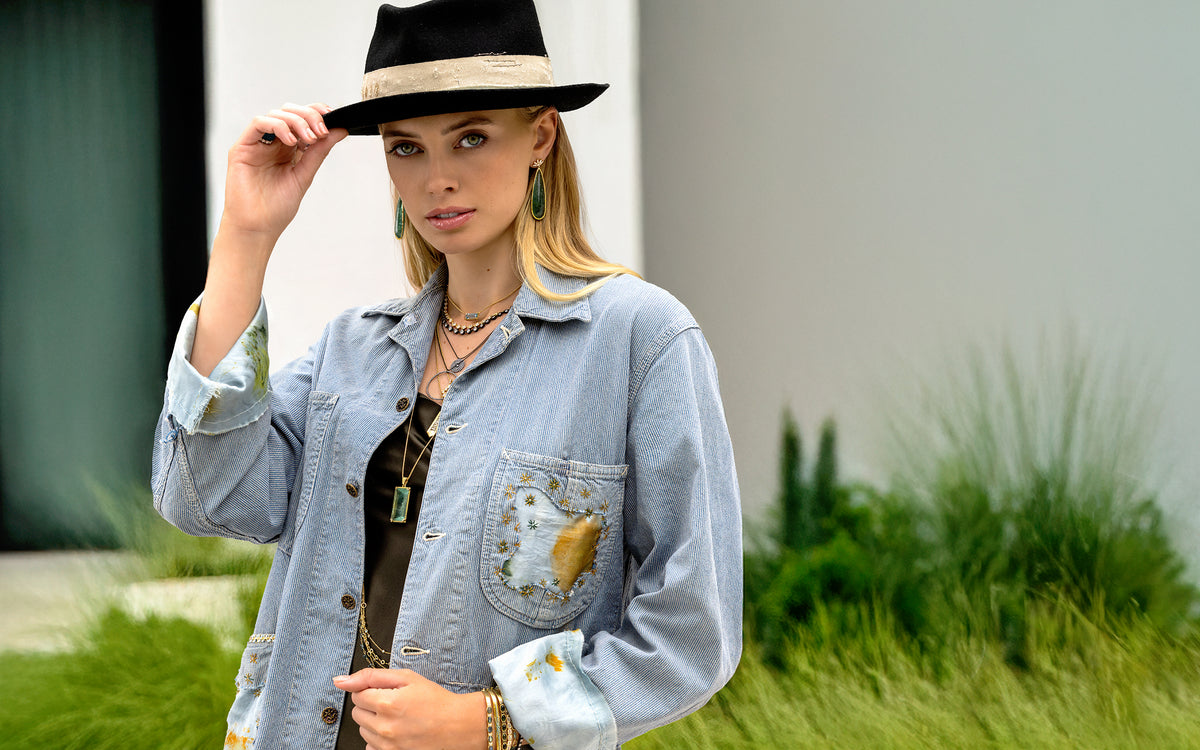 Dominique Cohen shop the look Peninsula, an 18k gold diamond, aquamarine, and bespoke apparel collection; shop help at 760-978-9297.