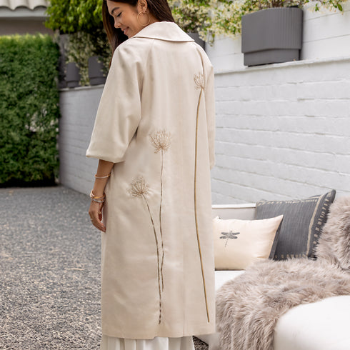 one of a kind long creme coat with custom embroidery<br>shop the look > northern lights<span class='visuallyhidden'>; shop help at 760-978-9297.</span>