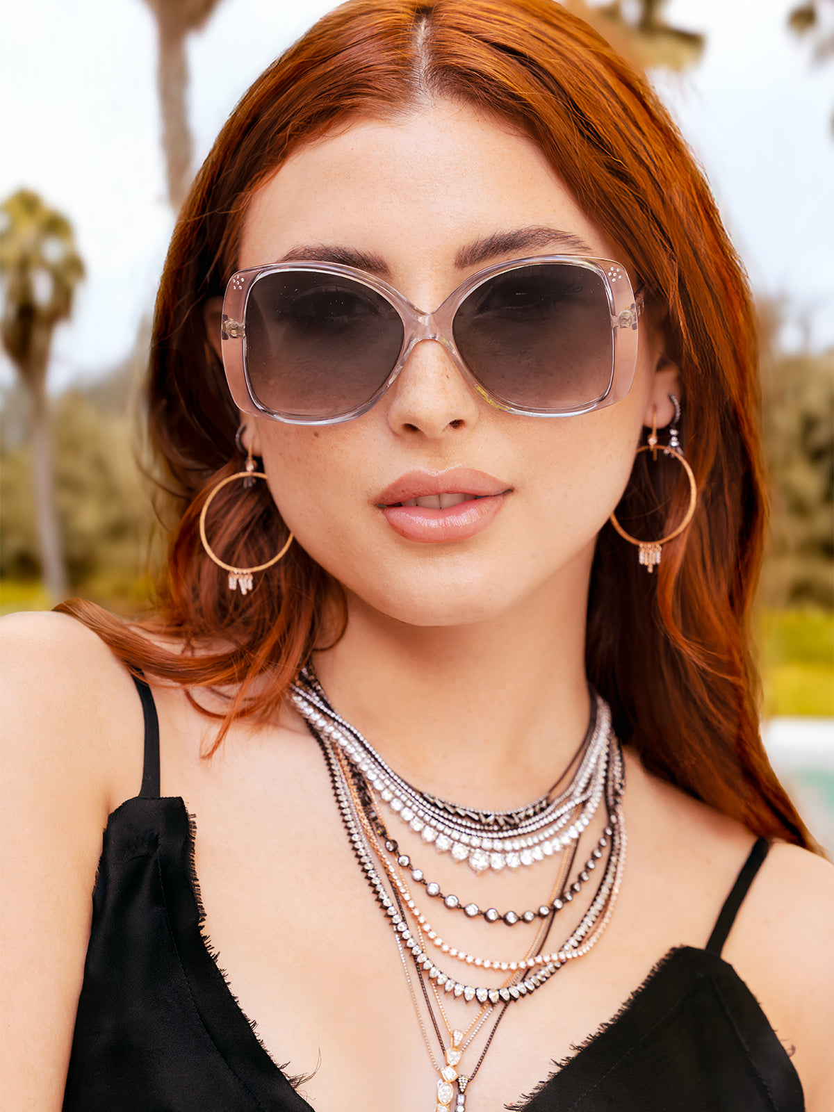 diamond-kissed vintage sunglasses by Dominique Cohen<span class='visuallyhidden'>; shop help at 760-978-9297.</span>