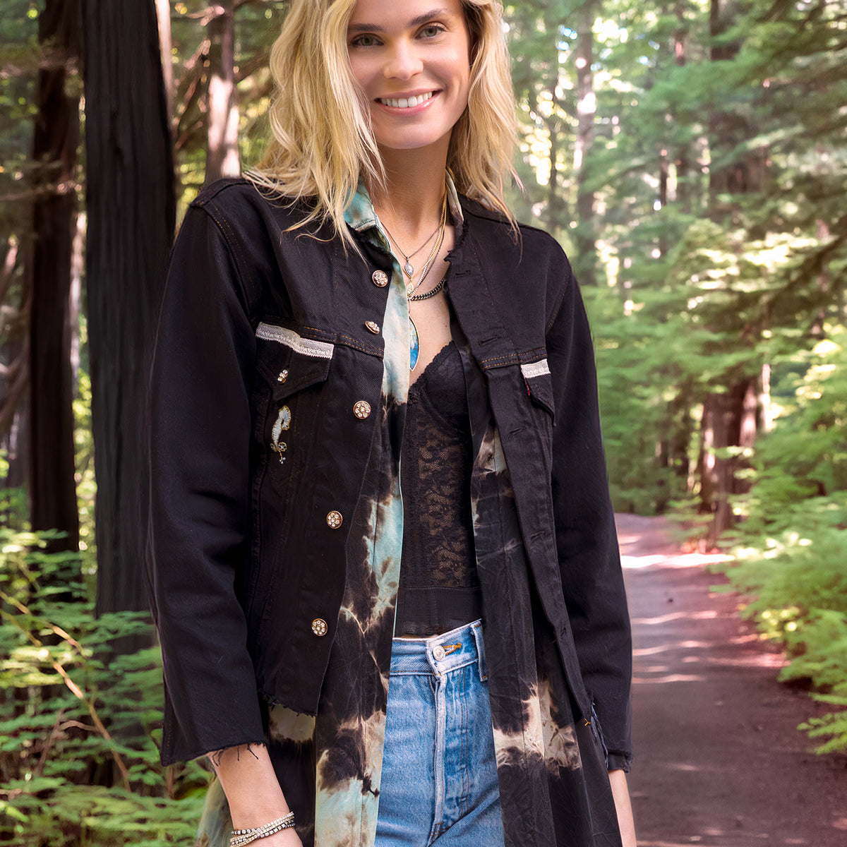 black maxi dress denim jacket Midi Long Midi With Black Dress With Jacket Long Midi Dress Denim Jacket Midi Dress Long Dress Jean womens 2024 spring summer 5% Metallic Ingeniously styled with a Size:12 UK / 13 US black bodycon dress with denim jacket