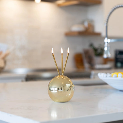 modern everlasting candle, scent-free and clean-burning, in gold<span class='visuallyhidden'>Call, text 323-404-2959 for shopping help.</span>