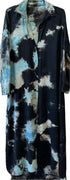 multi-dyed silk shirt dress, in baby-blue -black <span class='visuallyhidden'>Call, text 323-404-2959 for shopping help.</span>