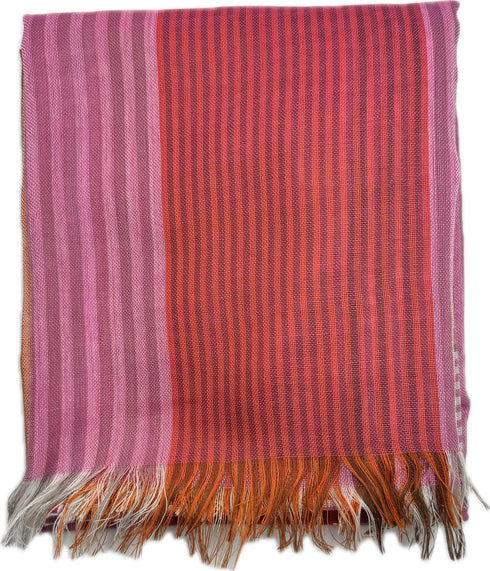 limited edition woven cashmere striped scarf, in orange <span class='visuallyhidden'>Call or text 323-404-2959 if needing shopping assistance</span>