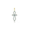 Dominique Cohen delicate art deco cross with hinge bail<br>in blue diamonds and 18k yellow gold <span class='visuallyhidden'>Text, call 323-404-2959 for shopping help.</span>