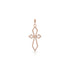 Dominique Cohen delicate deco cross enhancer, hinged bail, in champagne diamonds and 18k rose gold <span class='visuallyhidden'>Call, text 323-404-2959 for shopping help.</span>