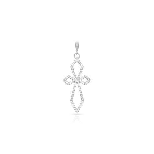diamond pave deco cross in 18k white gold <span class='visuallyhidden'>Call, text 323-404-2959 for shopping help.</span>