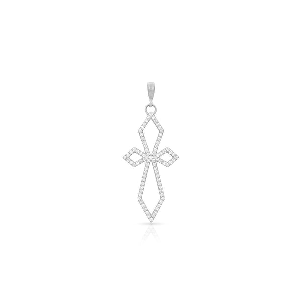 diamond pave deco cross in 18k white gold <span class='visuallyhidden'>Call, text 323-404-2959 for shopping help.</span>