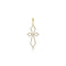 Dominique Cohen delicate deco cross enhancer, hinged bail, in white diamonds and 18k yellow gold <span class='visuallyhidden'>Call, text 323-404-2959 for shopping help.</span>