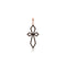 Dominique Cohen delicate art deco cross with hinge bail<br>in black diamonds and 18k rose gold <span class='visuallyhidden'>Text, call 323-404-2959 for shopping help.</span>