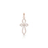 Dominique Cohen delicate deco cross enhancer, hinged bail, in white diamonds and 18k rose gold <span class='visuallyhidden'>Call, text 323-404-2959 for shopping help.</span>