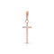 narrow medium cross enhancer on hinged bail, in white diamonds and rose gold <span class='visuallyhidden'>Call, text 323-404-2959 for shopping help.</span>