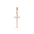 narrow medium cross enhancer on hinged bail, in white diamonds and rose gold <span class='visuallyhidden'>Call, text 323-404-2959 for shopping help.</span>