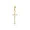 narrow medium cross enhancer on hinged bail, in white diamonds and yellow gold <span class='visuallyhidden'>Call, text 323-404-2959 for shopping help.</span>