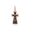 Bespoke 18k rose gold cross intricately detailed in black diamonds and champagne diamonds. <span class='visuallyhidden'>Call, text 323-404-2959 for shopping help.</span>