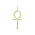 Dominique Cohen intricately etched, diamond-kissed Ankh key of life enhancer, grande size with hinged bail, in 18k yellow gold <span class='visuallyhidden'>Call or text 323-404-2959 if you need shopping assistance.</span>
