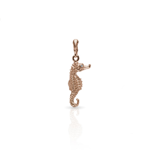 Dominique Cohen diamond-kissed seahorse enhancer, on hinged bail, in 18k rose gold <span class='visuallyhidden'>Call or text 323-404-2959 if you need shopping assistance.</span>