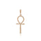 Dominique Cohen intricately etched, diamond-kissed petite Ankh key of life enhancer in 18k rose gold <span class='visuallyhidden'>Call or text 323-404-2959 if you need shopping assistance.</span>