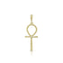 Dominique Cohen intricately etched, diamond-kissed Ankh key of life enhancer, small size, on hinged bail, in 18k yellow gold <span class='visuallyhidden'>Call or text 323-404-2959 if you need shopping assistance.</span>