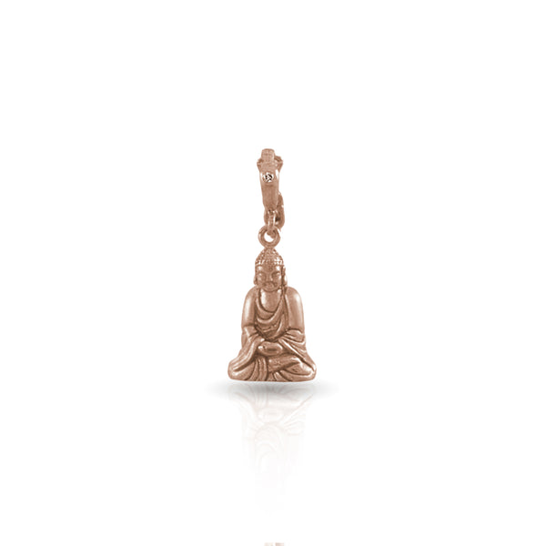 Dominique Cohen diamond-kissed seated Buddha enhancer, on hinged bail, in 18k rose gold <span class='visuallyhidden'>Call or text 323-404-2959 if you need shopping assistance.</span>