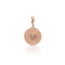 Dominique Cohen disc enhancer with diamond, on hinged bail, in artfully brushed 18k rose gold <span class='visuallyhidden'>Call or text 323-404-2959 if you need shopping assistance.</span>
