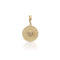 Dominique Cohen disc enhancer with diamond, on hinged bail, in artfully brushed 18k yellow gold <span class='visuallyhidden'>Call or text 323-404-2959 if you need shopping assistance.</span>