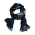 our long scarf, in cotton<br>double hand-dyed in hues of baby blue and black <span class='visuallyhidden'>Call or text 323-404-2959 if you need shopping assistance.</span>