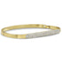 custom fit hinged huggie bangle, diamond pave style, in white diamonds and yellow gold <span class='visuallyhidden'>Call, text 323-404-2959 for shopping help.</span>