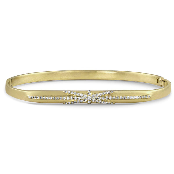Dominique Cohen diamond northstar fitted bangle, head-on view <span class='visuallyhidden'>Call, text 323-404-2959 for shopping help.</span>