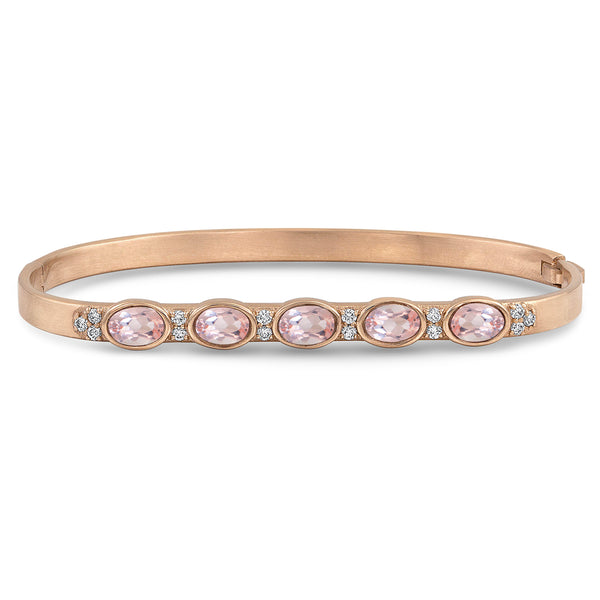Dominique Cohen custom-fit gemstone bangle in morganite + white diamonds <span class='visuallyhidden'>Call, text 323-404-2959 for shop help.</span>