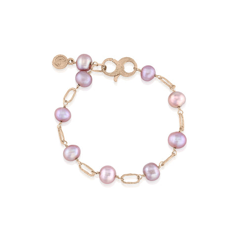 beautifully feminine pink pearl, paperclip link delicate bracelet <span class='visuallyhidden'>Call or text 323-404-2959 if you need shopping assistance.</span>