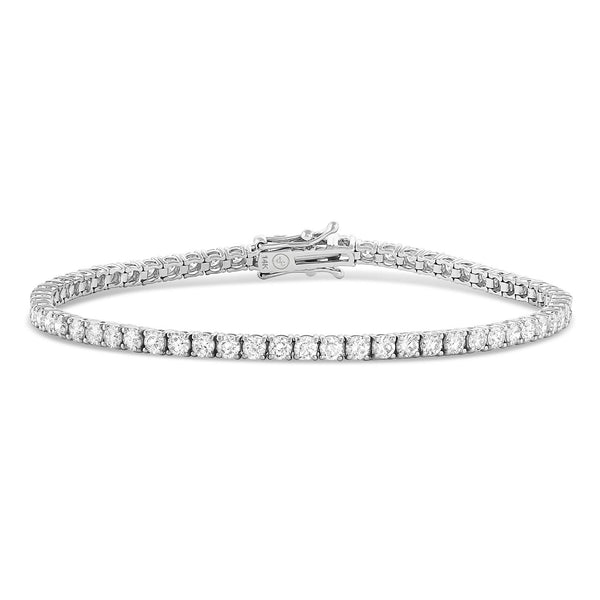 4 carat inline-style diamond tennis bracelet<br>in 14k white gold with box closure <span class='visuallyhidden'>Text, phone 323-404-2959 for shopping assistance.</span>