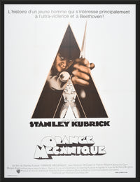 Clockwork Orange movie poster, French release,<br>restored, framed, under plexiglass <span class='visuallyhidden'>Call or text 323-404-2959 if you need shopping assistance.</span>