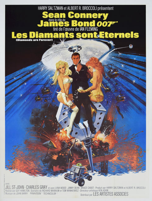 Diamonds are Forever original, limited edition re-release movie poster,<br>photographed without the included professional framing,<br>Very Good condition <span class='visuallyhidden'>Call or text 323-404-2959 if you need shopping assistance.</span>