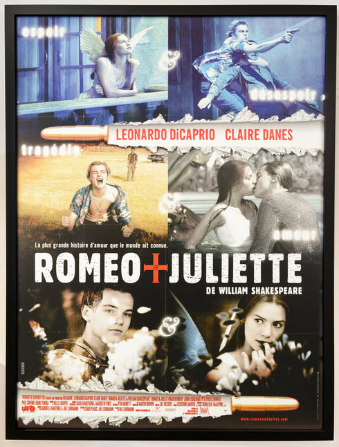 Romeo + Juliet Leonardo DiCaprio + Claire Danes,<br>shown framed, under plexiglass, on our in-store gallery wall <span class='visuallyhidden'>Call or text 323-404-2959 if you need shopping assistance.</span>