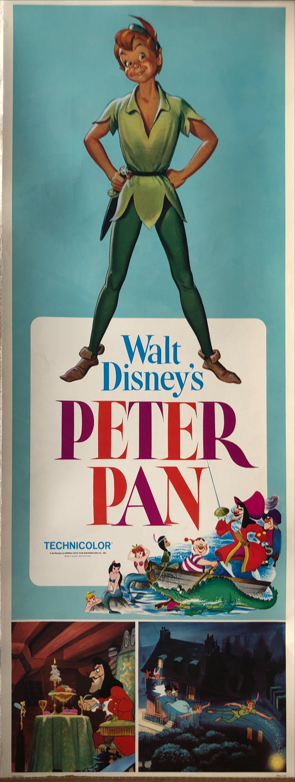 peter pan original, limited edition insert card movie poster,<br>near mint condition<br>(photographed prior to included professional framing) <span class='visuallyhidden'>Call or text 323-404-2959 if you need shopping assistance.</span>