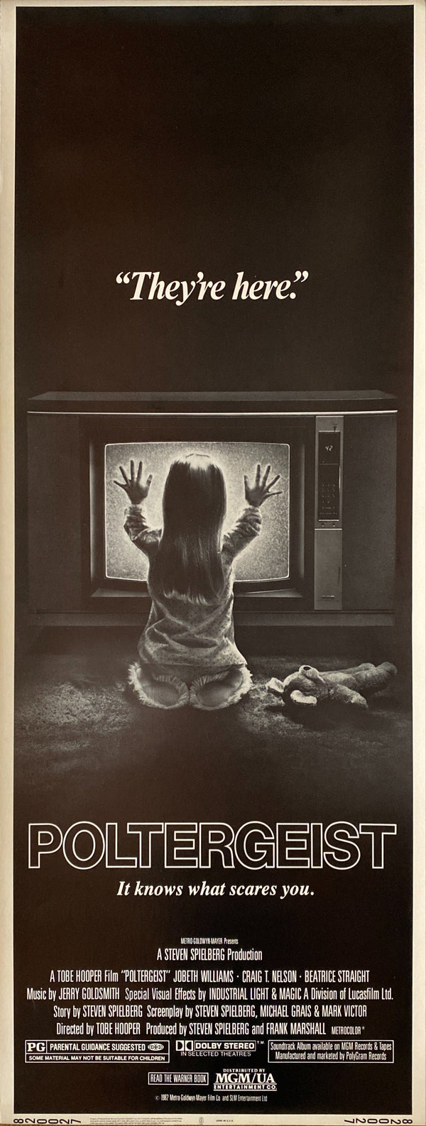 poltergeist original, limited edition Insert Card movie poster,<br>circa 1982,<br>Very Good condition <span class='visuallyhidden'>Call or text 323-404-2959 if you need shopping assistance.</span>
