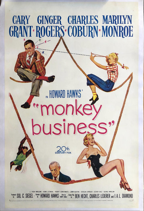Monkey Business original, limited edition movie poster,<br>circa 1952,<br>near mint condition <span class='visuallyhidden'>Call or text 323-404-2959 if you need shopping assistance.</span>