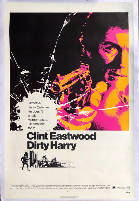 Dirty Harry original, limited edition movie poster,<br>before framing <span class='visuallyhidden'>Call or text 323-404-2959 if you need shopping assistance.</span>